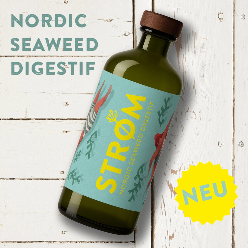 STRØM Nordic Seaweed Digestif – nordischer Kräuterbitter aus Hamburg von Spirit of Hafencity mit Meeresalgen, Zitrusschalen, Artischocke, Enzian und Chinarinde.